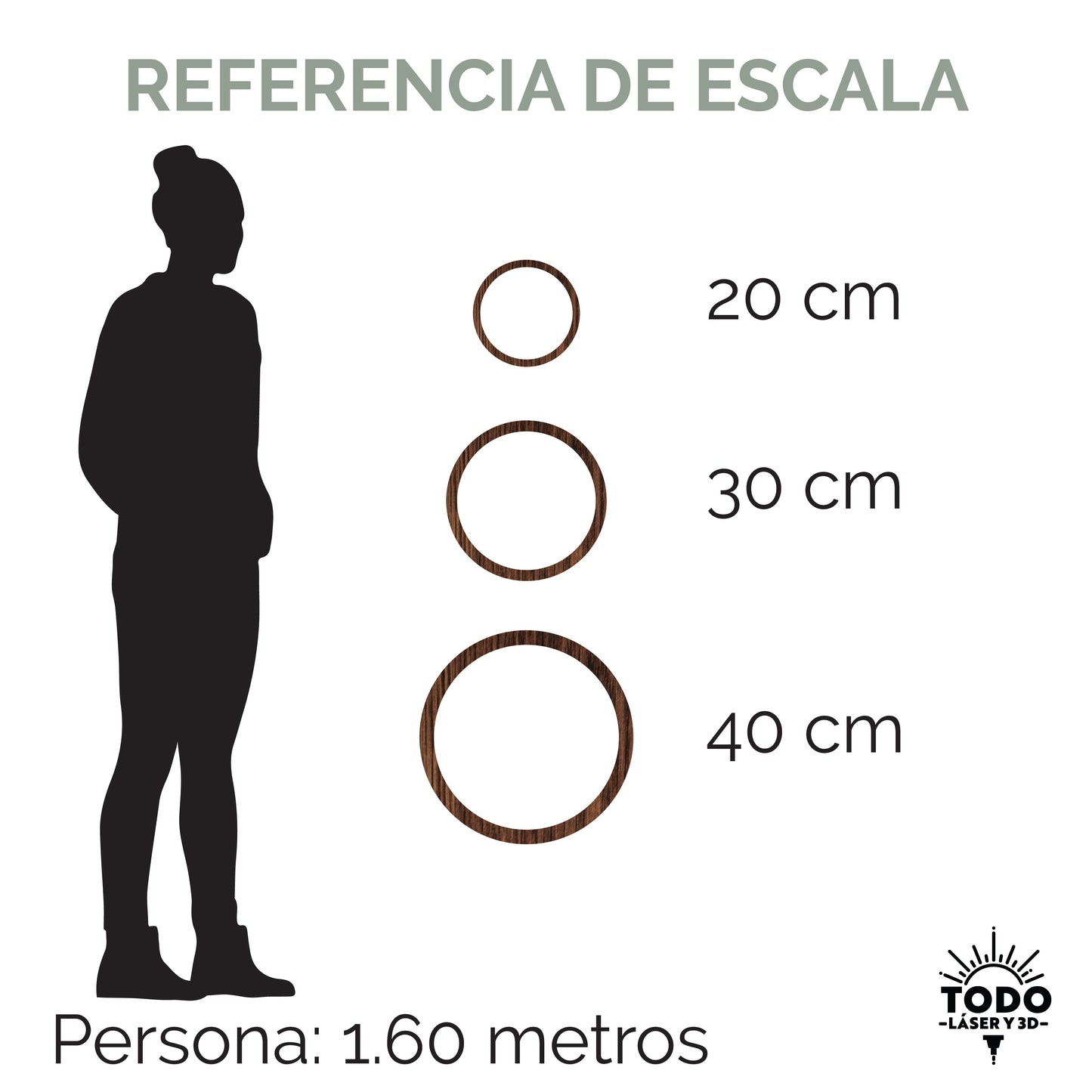Redondo 40 cm - Espejo decorativo en madera