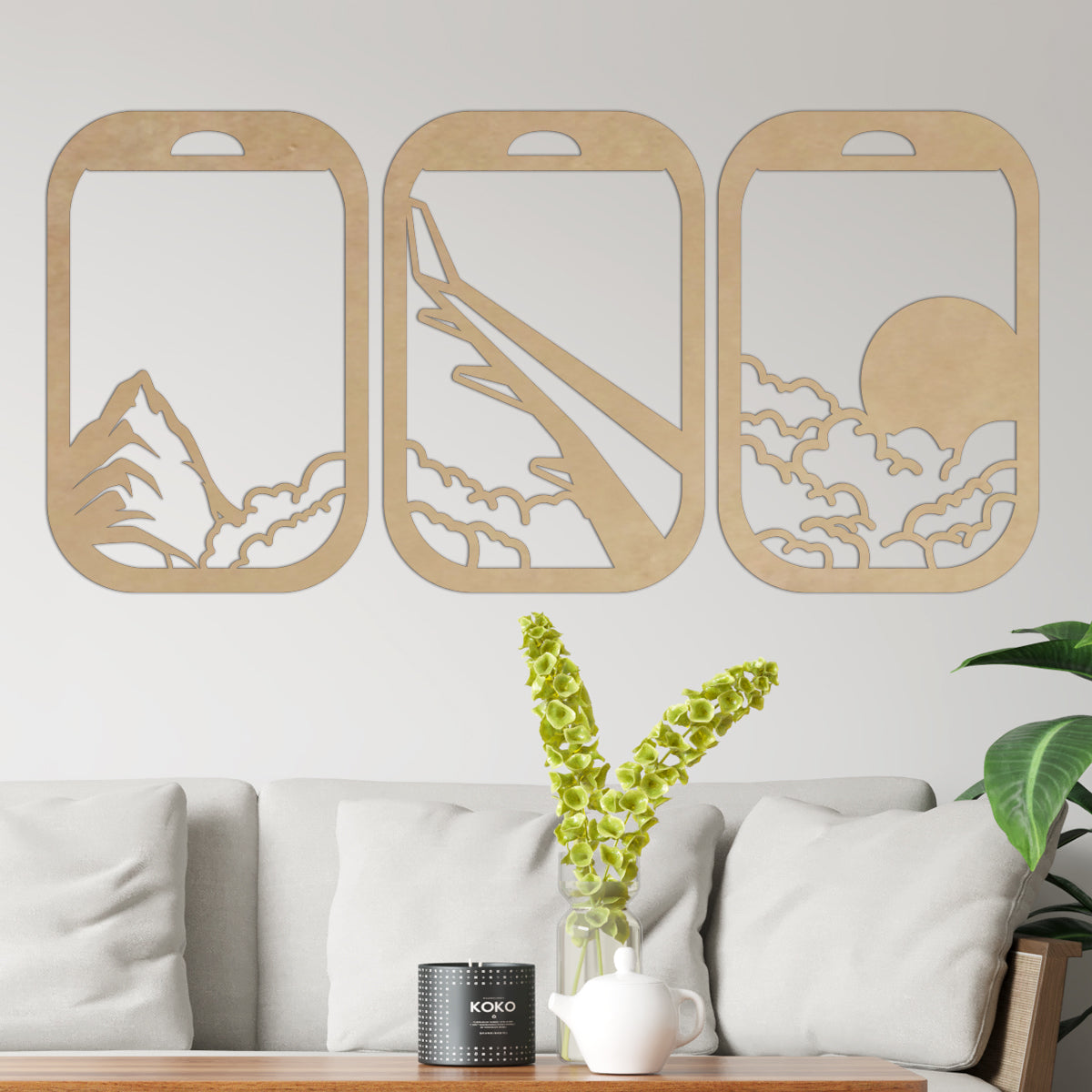 Ventana de avión - Cuadros trípticos modernos