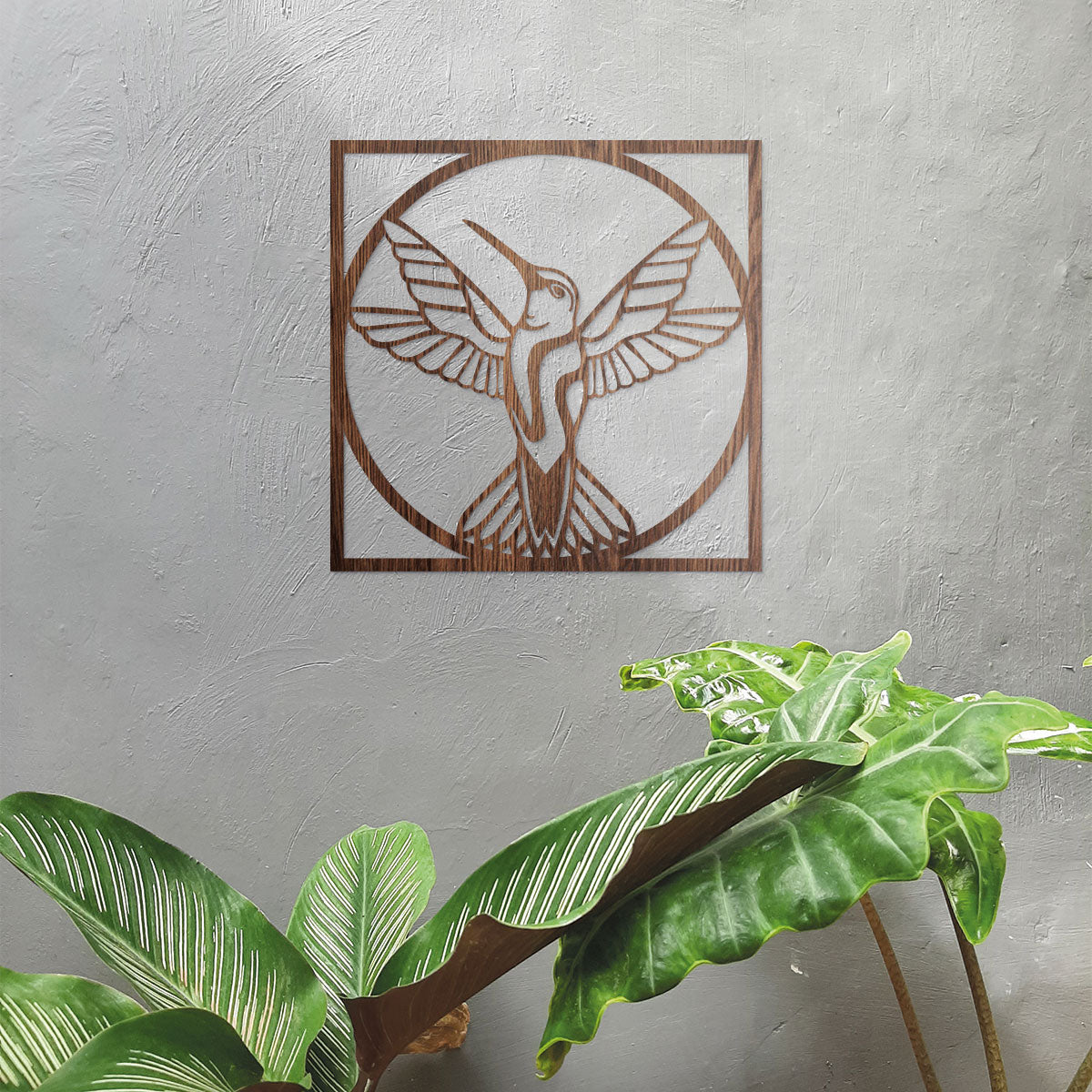 Colibrí volando - Cuadro decorativo en madera