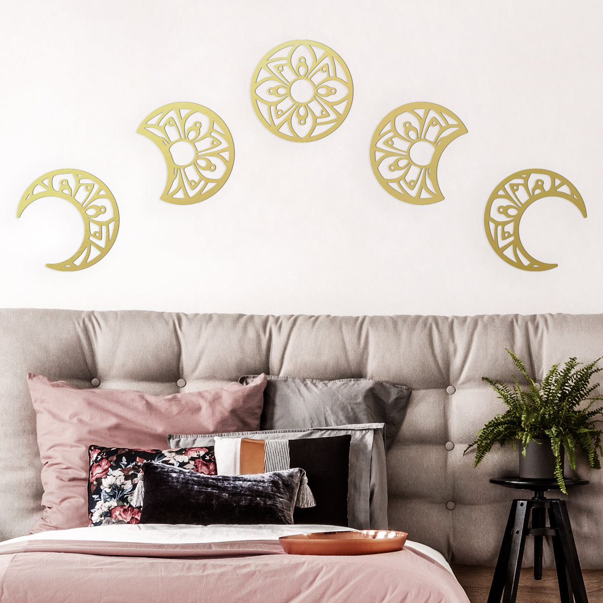 5 lunas - Figura decorativa en madera