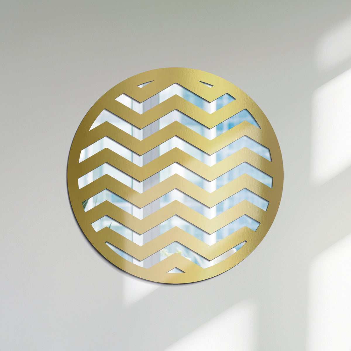 Zig zag - Espejo decorativo 30 cm en madera