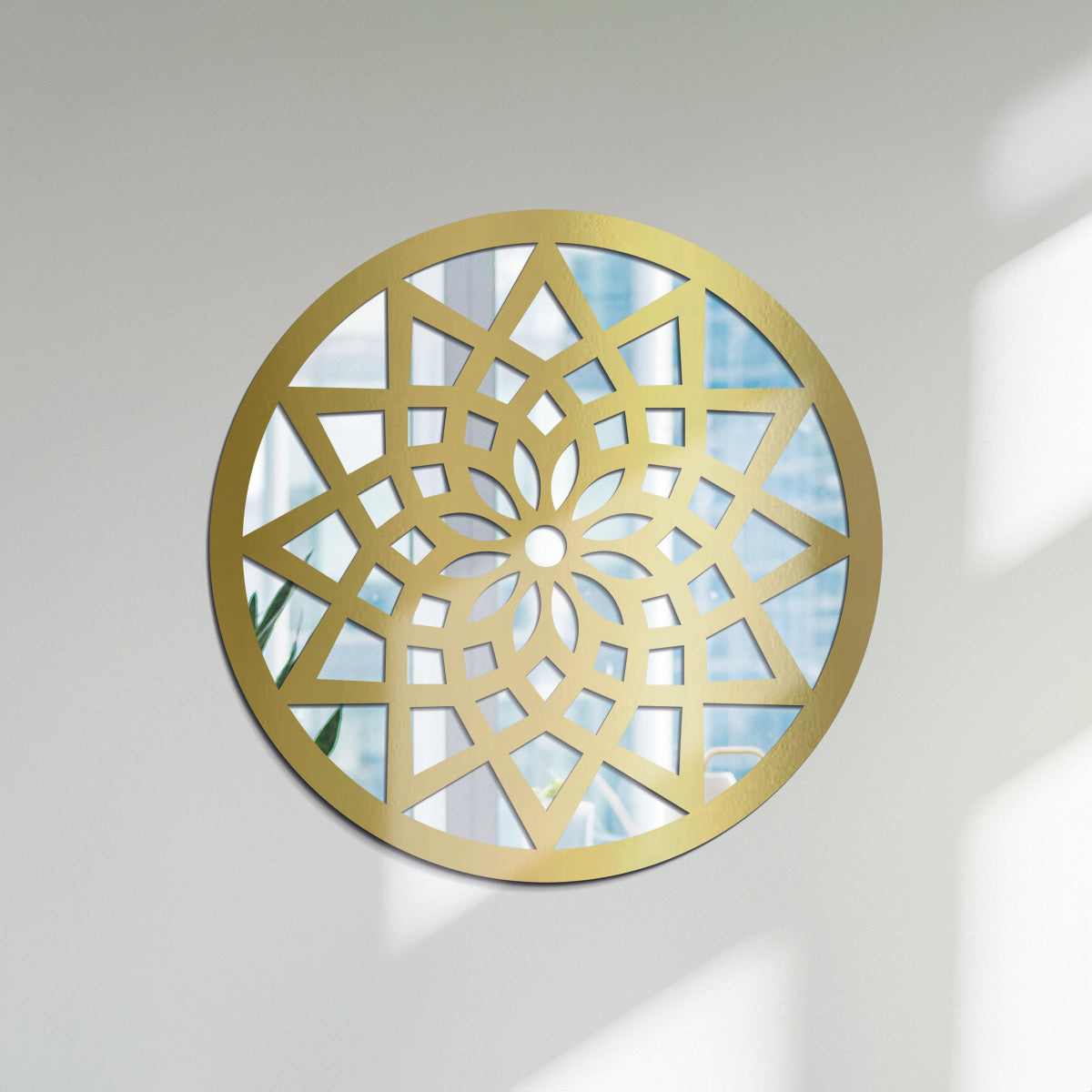 Flor superior - Espejo decorativo 30 cm en madera