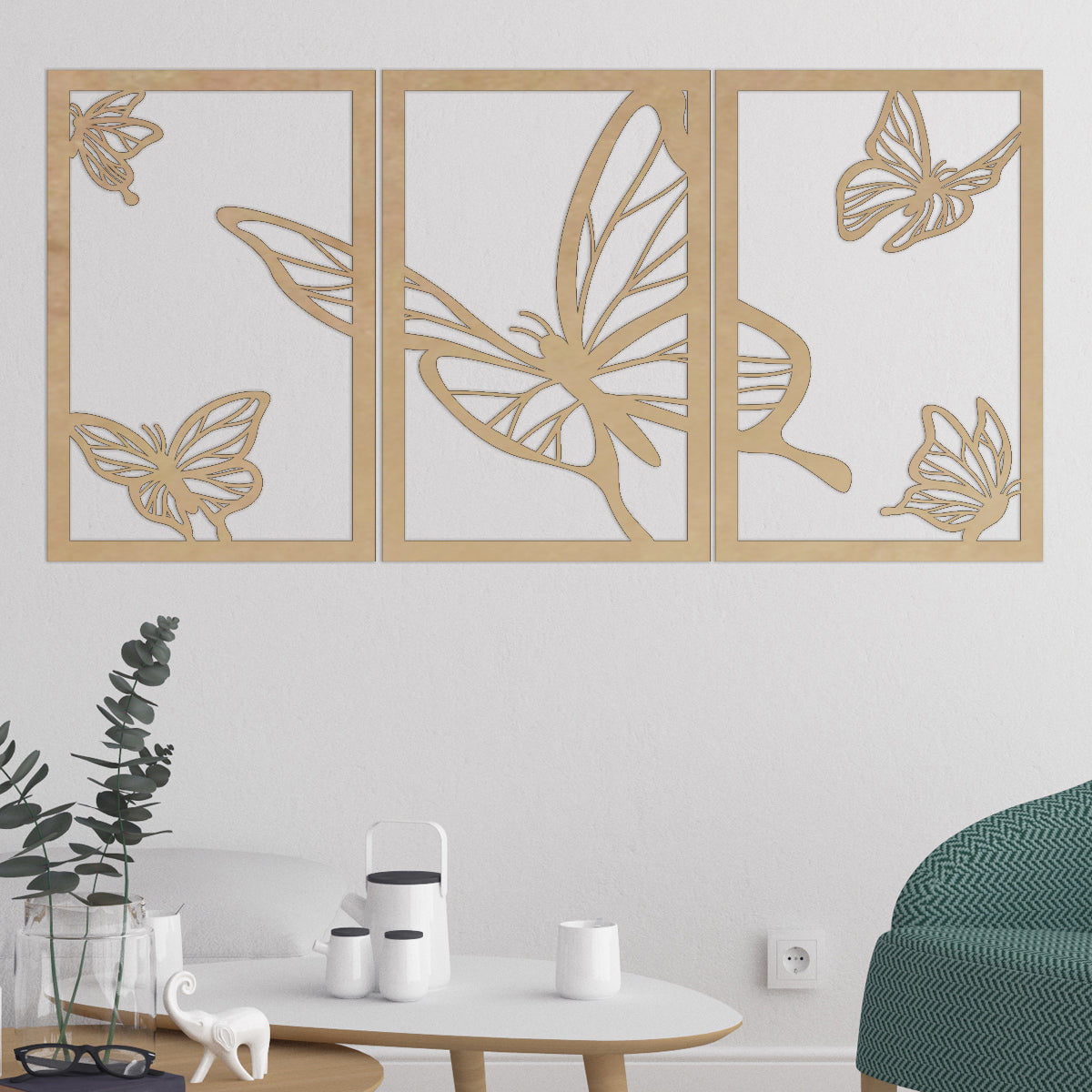 Mariposas - Cuadros trípticos modernos