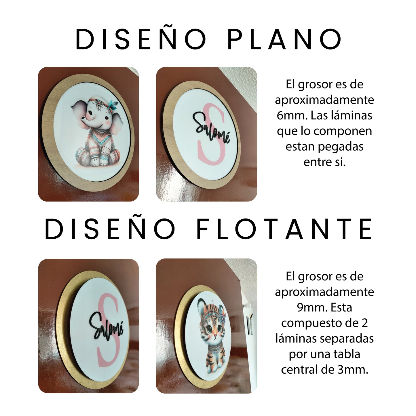 Tríptico safari - Cuadros decorativos para bebés y niños