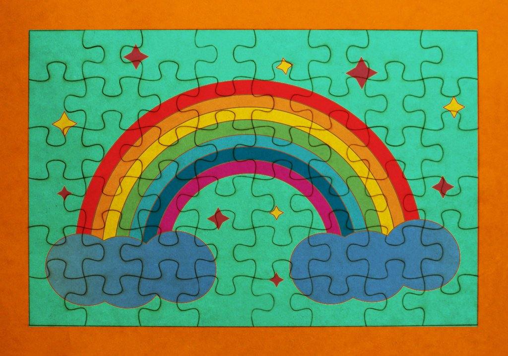 Puzzle Madera Arcoiris Arcoíris De Madera Puzzle Decoración
