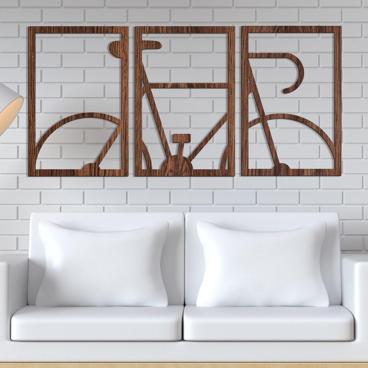 Bicicleta delgada - Tríptico decorativo en madera - FABRITECA