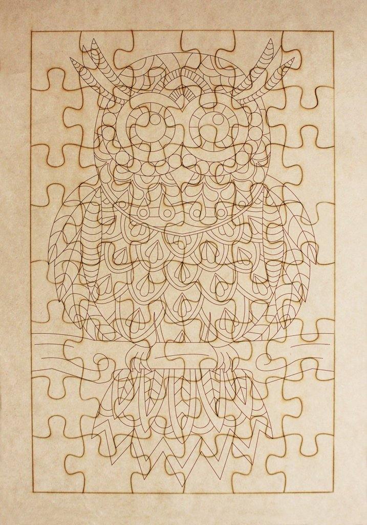 Rompecabezas para pintar - Búho mandala - FABRITECA