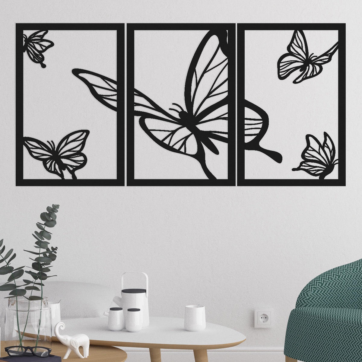 Mariposas - Cuadros trípticos modernos