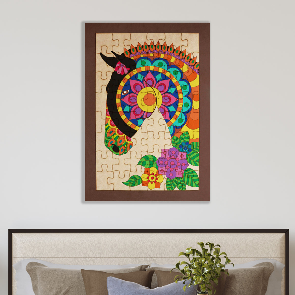 Rompecabezas de animales mandalas - Caballo mandala