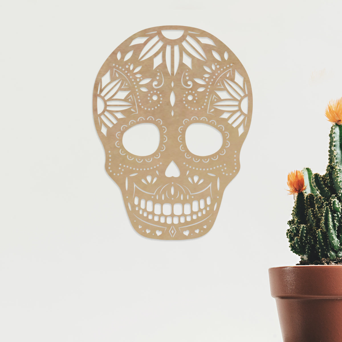 Calavera Encaje - Figura decorativa en madera