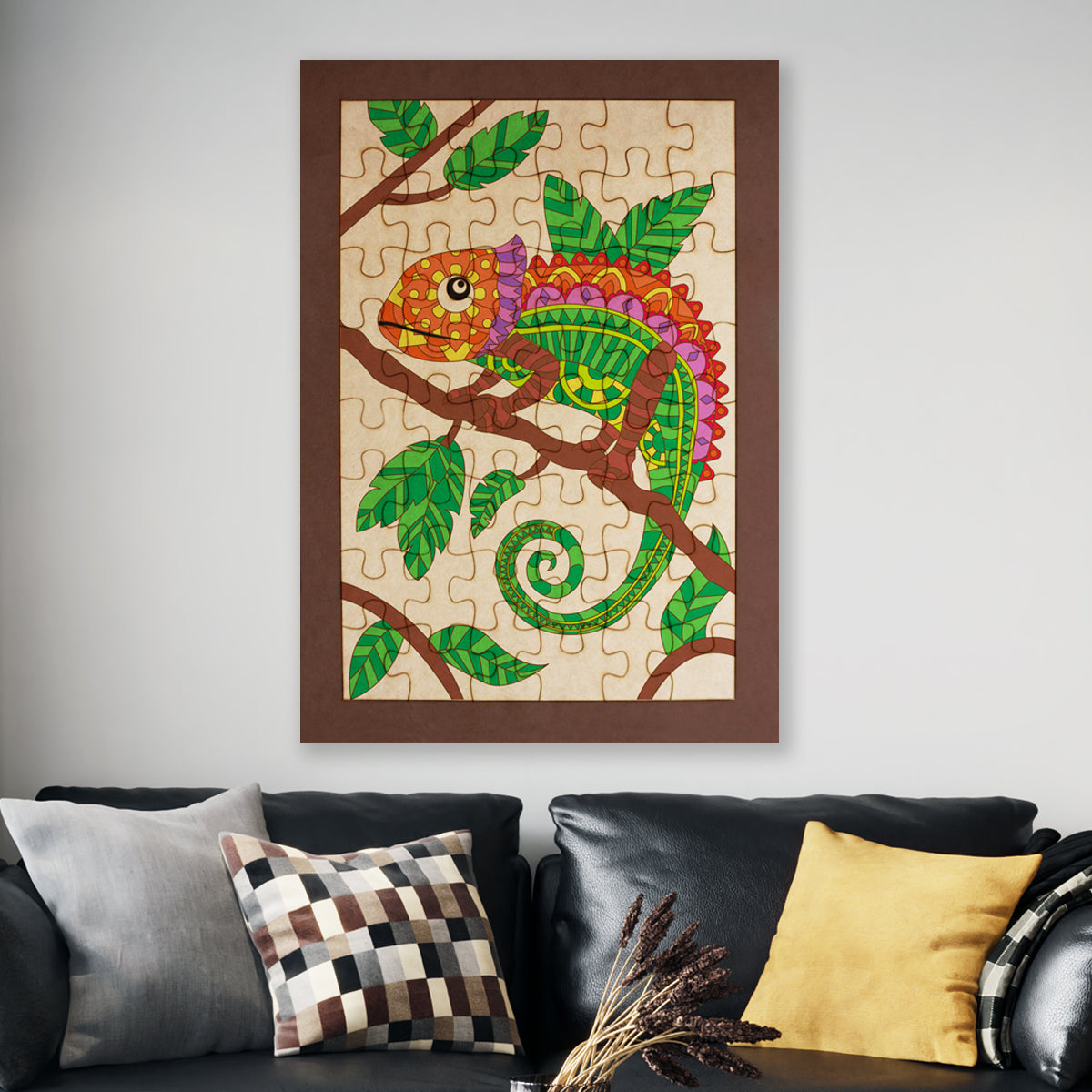 Rompecabezas de animales mandalas - Iguana mandala