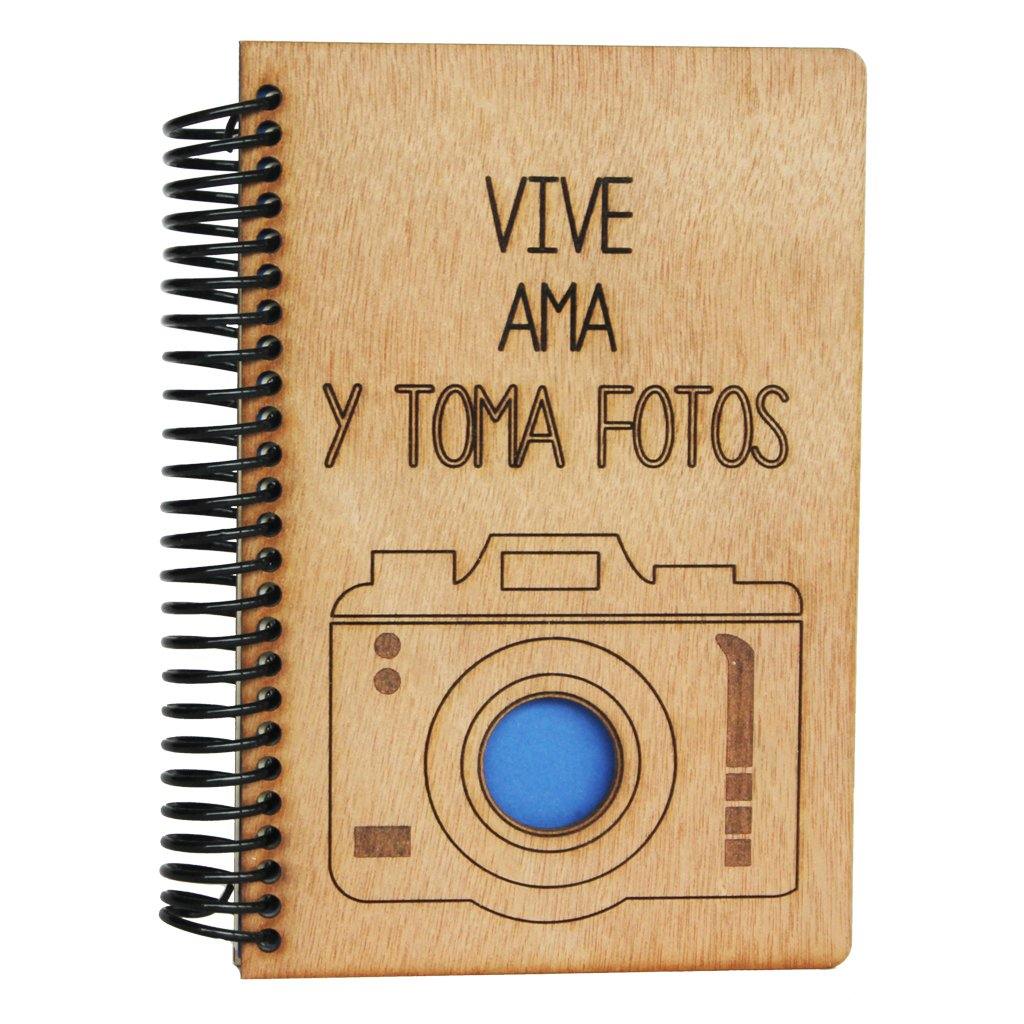 Cámara de fotos - Libreta o cuaderno en madera - FABRITECA