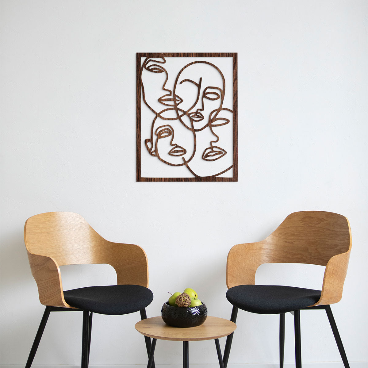 Cuatro rostros - Cuadro decorativo en madera