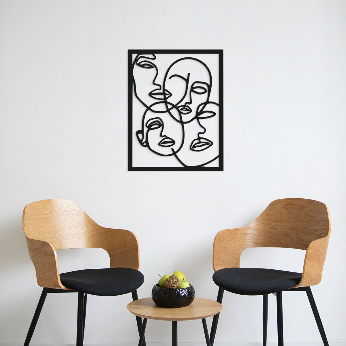 Cuatro rostros - Cuadro decorativo en madera