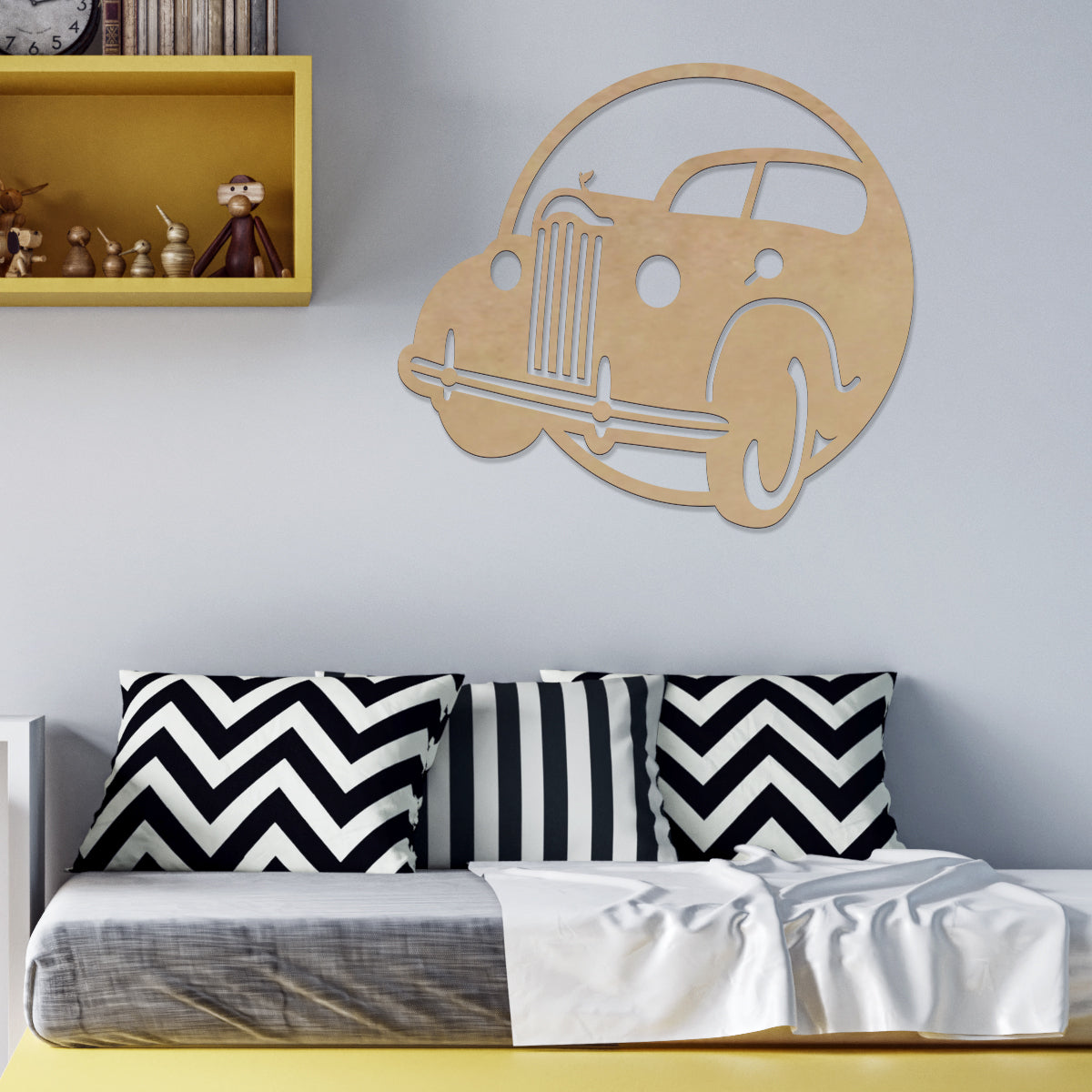 Carro clásico - Figura decorativa en madera