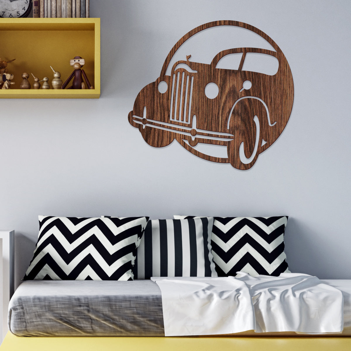 Carro clásico - Figura decorativa en madera