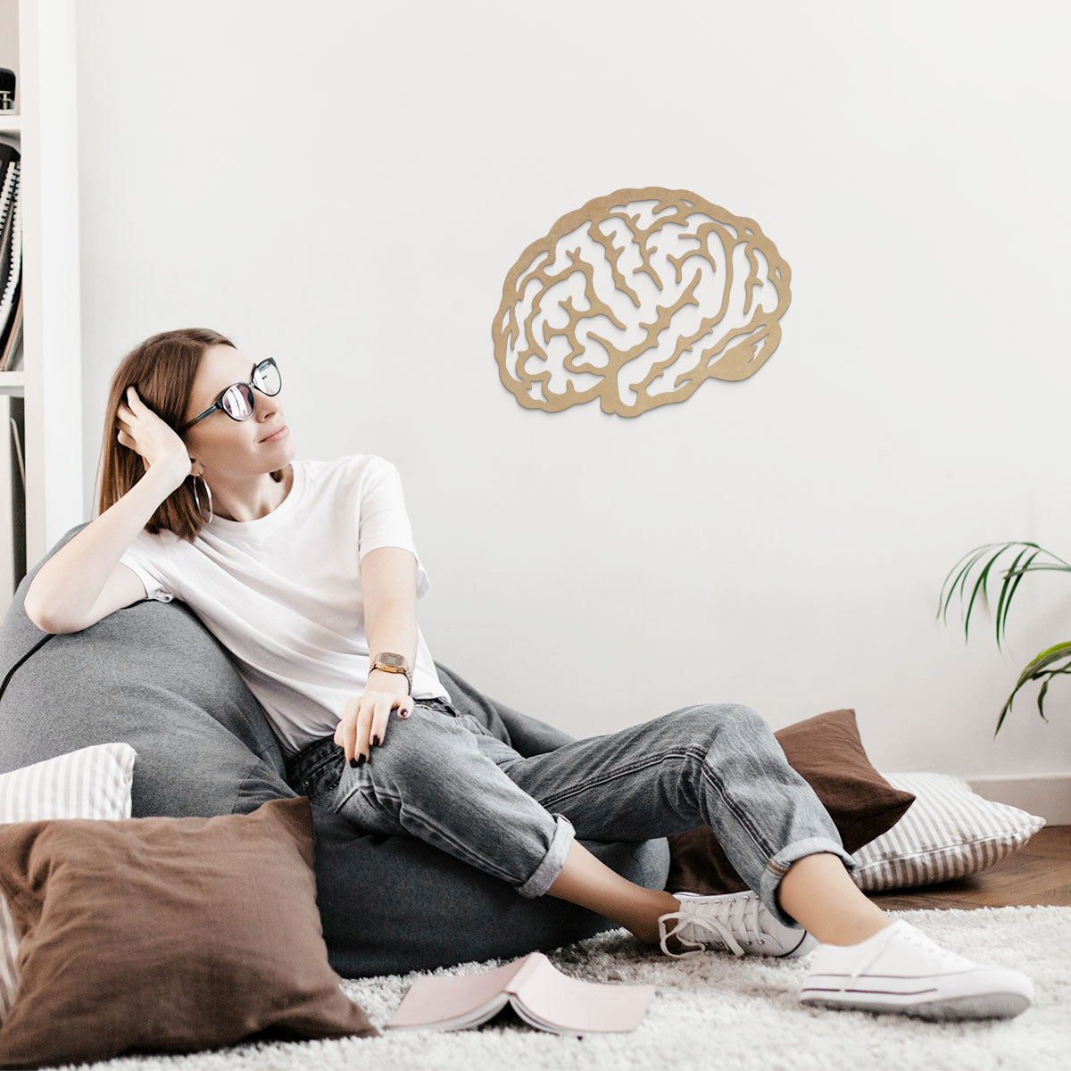 Cerebro - Figura decorativa en madera