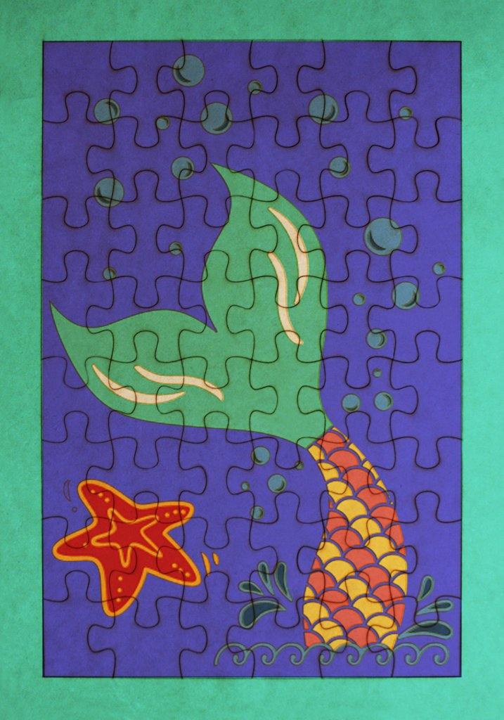 Rompecabezas para pintar - Cola de sirena - FABRITECA