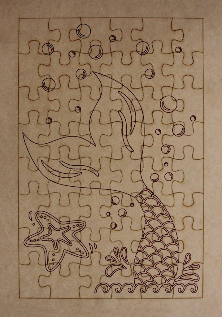 Rompecabezas para pintar - Cola de sirena - FABRITECA