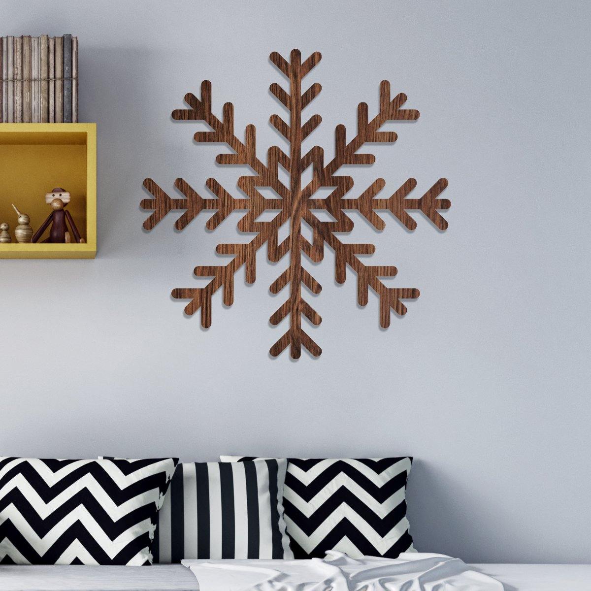 Copo de nieve ocho puntas - Figura decorativa en madera - FABRITECA
