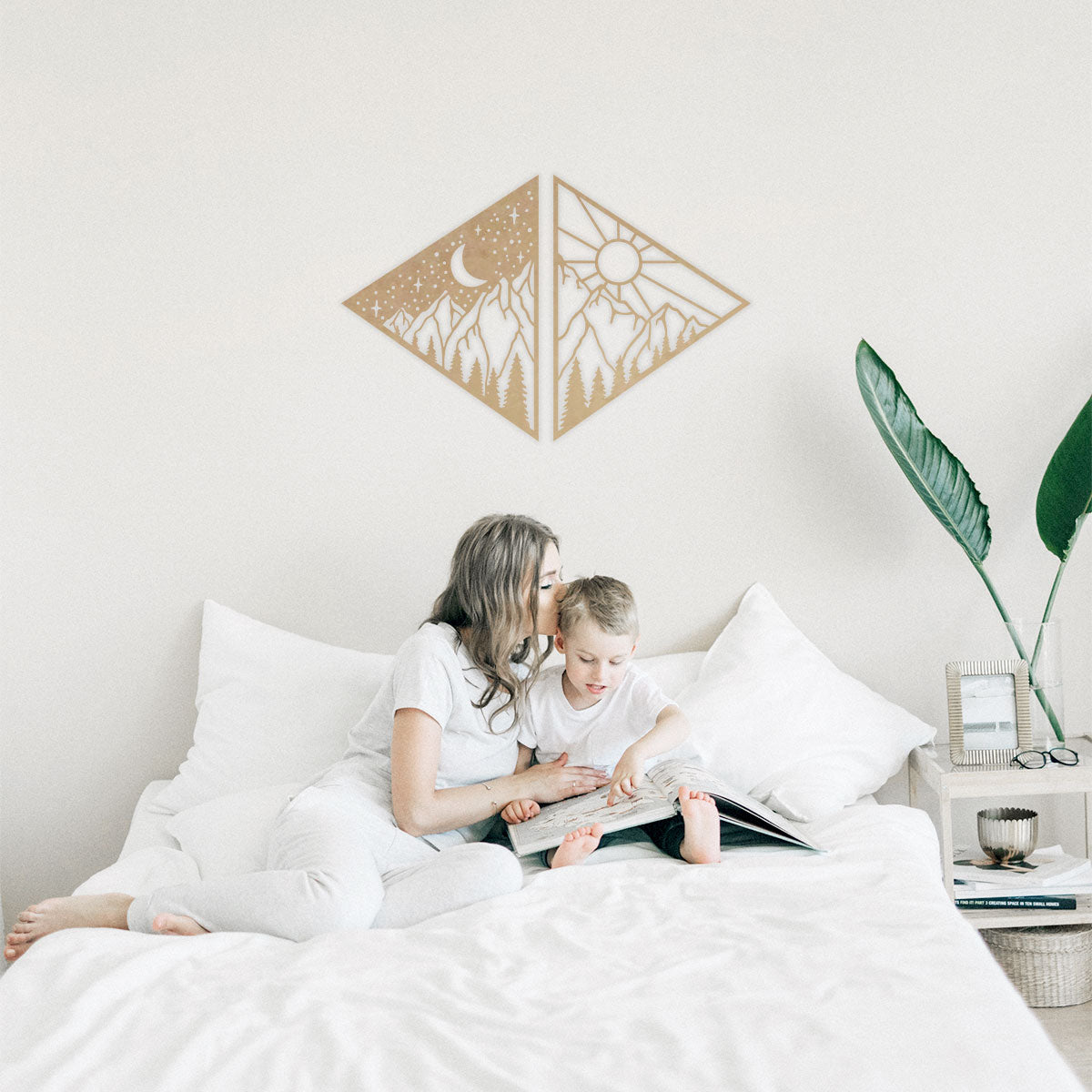 Díptico día y noche - Cuadro decorativo en madera