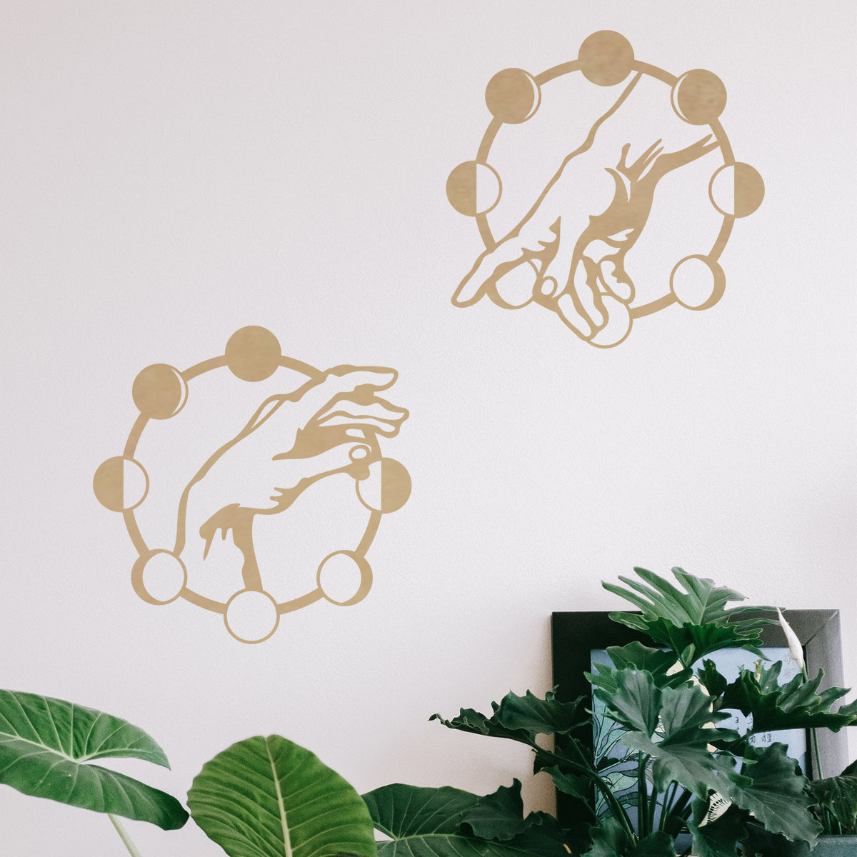 Dios y el hombre díptico - Cuadro decorativo en madera