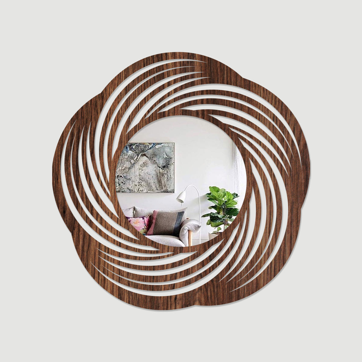 Flor - Espejo decorativo en madera