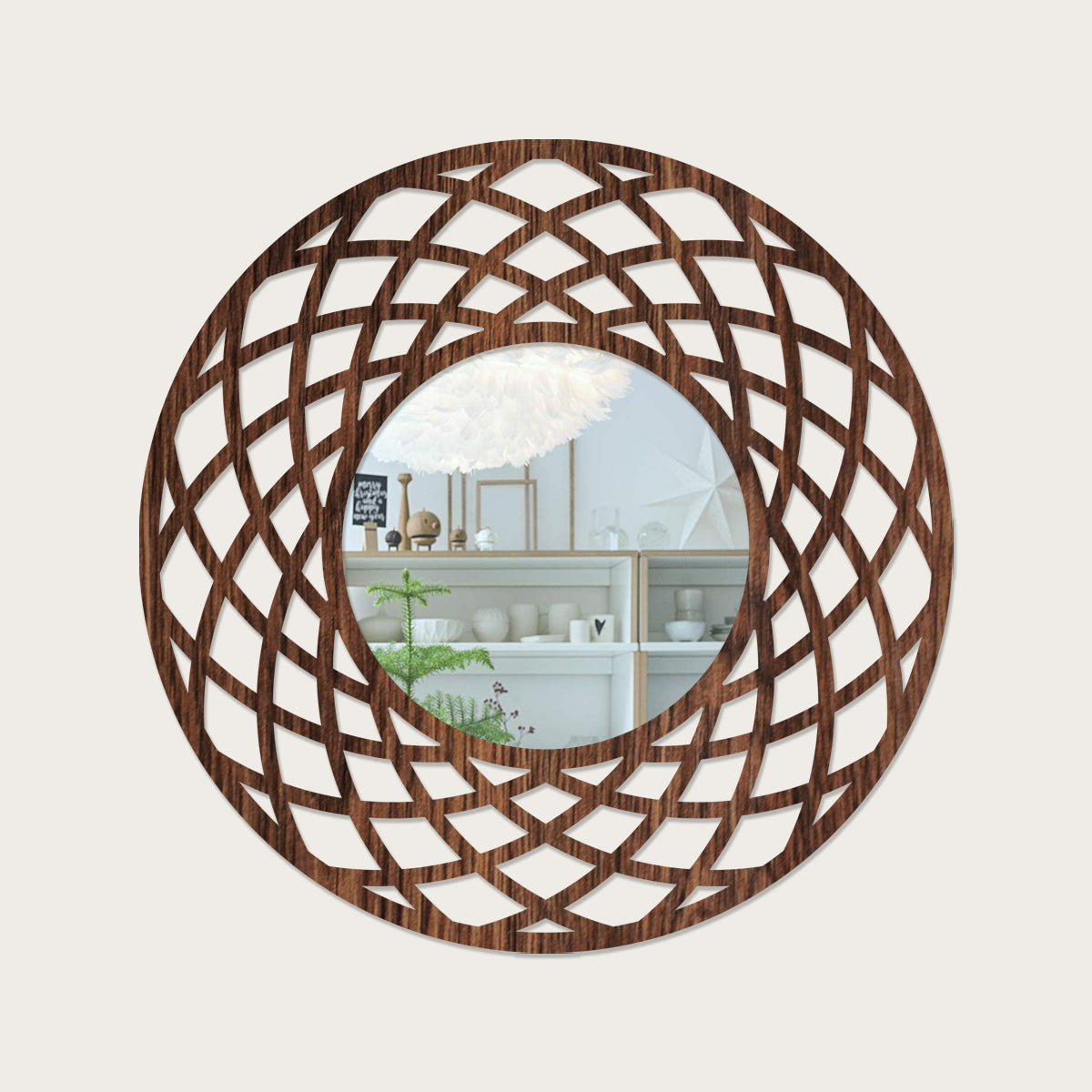 Fractal - Espejo decorativo en madera