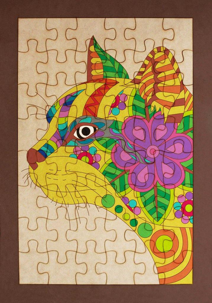 Rompecabezas para pintar - Gato mandala - FABRITECA