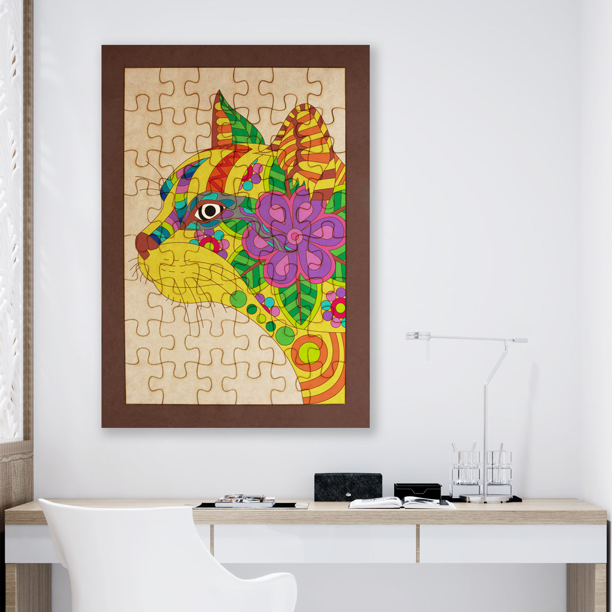 Rompecabezas de animales mandalas - Gato mandala