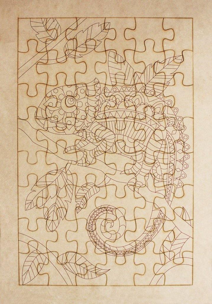 Rompecabezas para pintar - Iguana mandala - FABRITECA