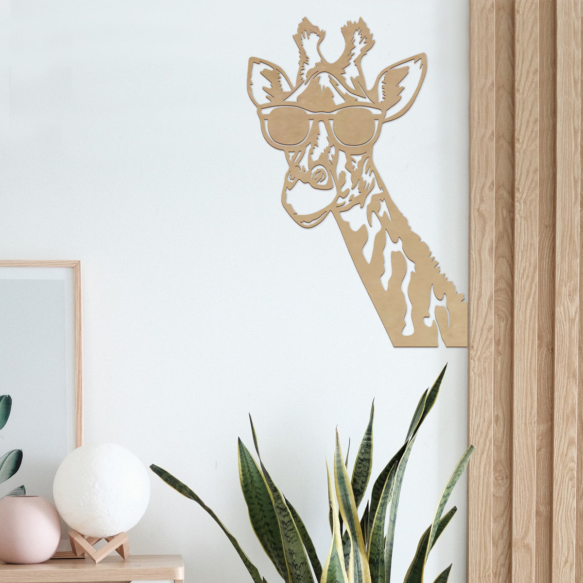 Jirafa cool - Figura decorativa en madera