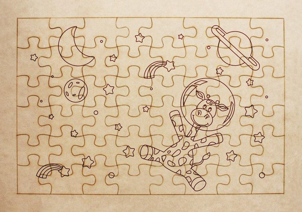 Rompecabezas para pintar - Jirafa en el espacio - FABRITECA