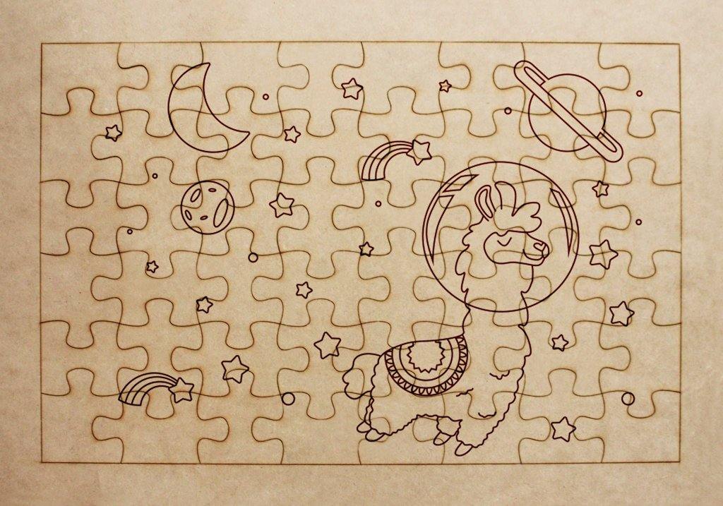 Rompecabezas para pintar - Llama en el espacio - FABRITECA