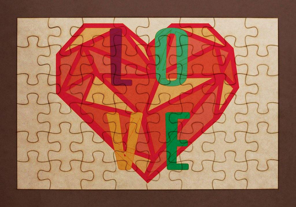 Rompecabezas para pintar - LOVE corazón - FABRITECA
