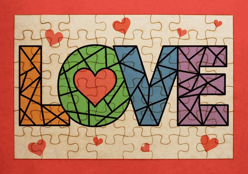 Rompecabezas para pintar - LOVE palabra - FABRITECA
