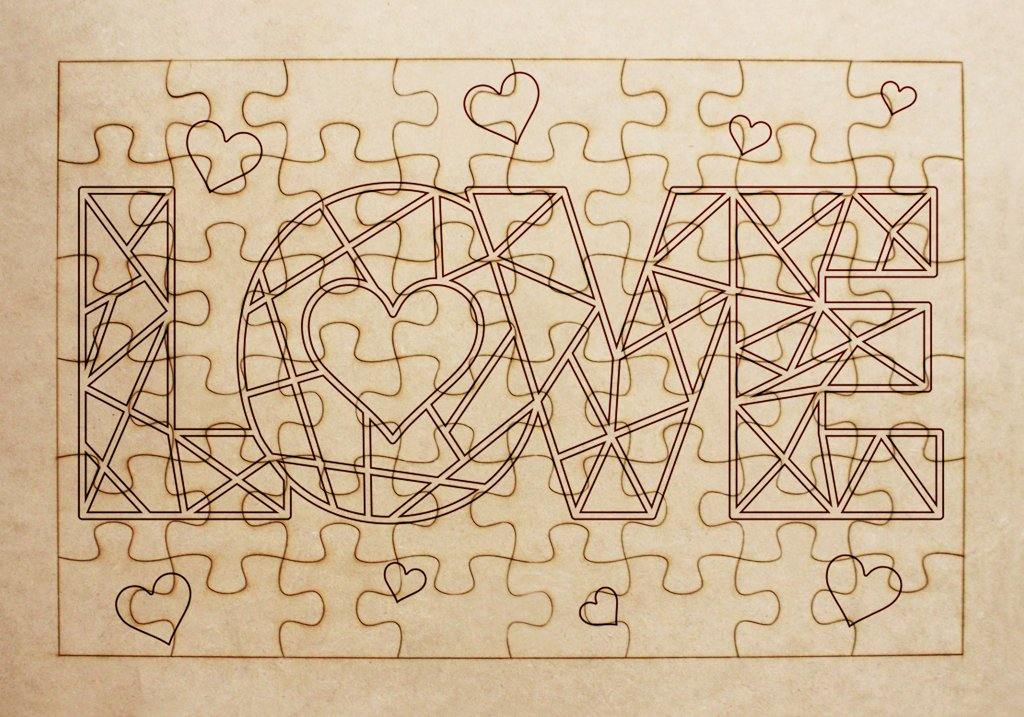 Rompecabezas para pintar - LOVE palabra - FABRITECA