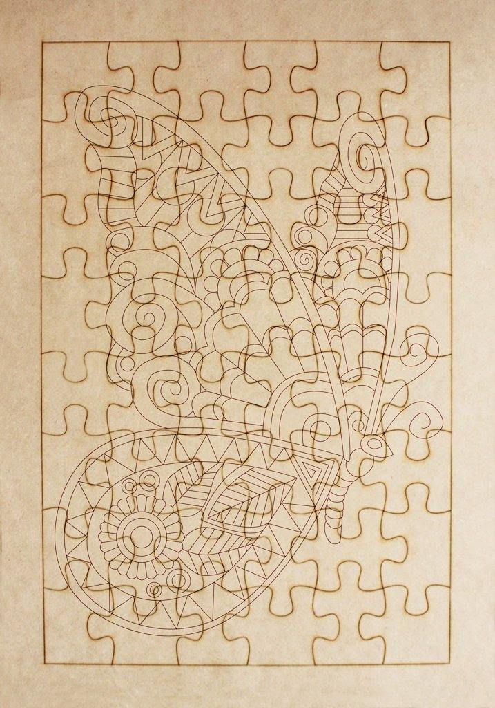 Rompecabezas para pintar - Mariposa mandala - FABRITECA