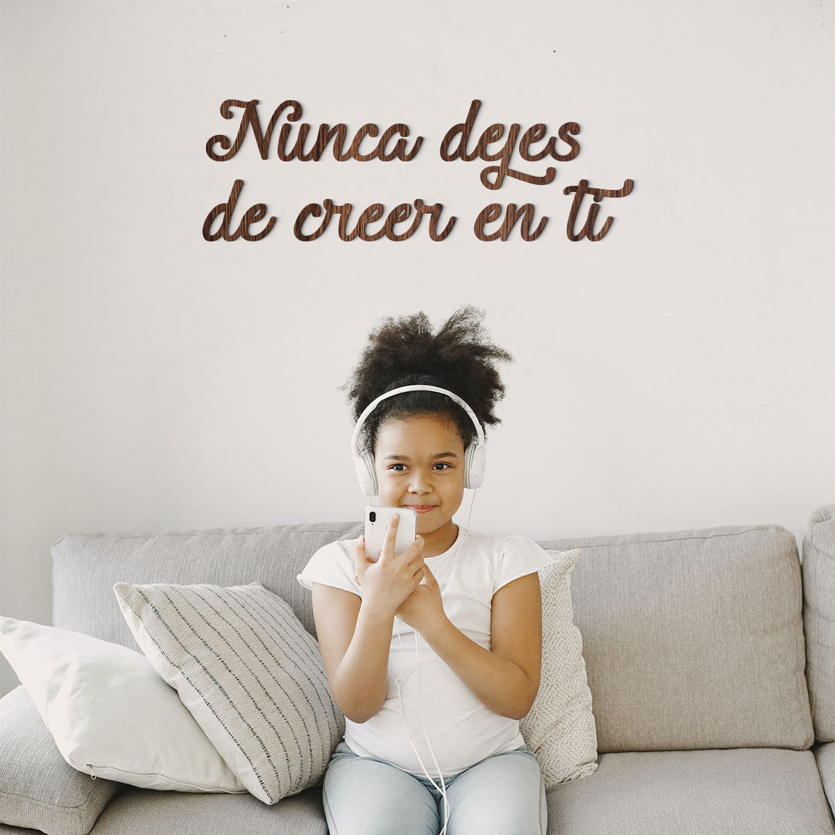 Nunca dejes de creer en ti - Frase decorativa