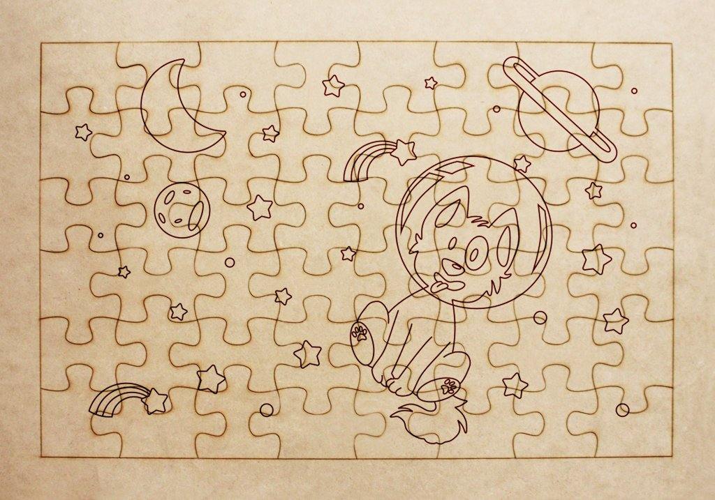 Rompecabezas para pintar - Perro en el espacio - FABRITECA