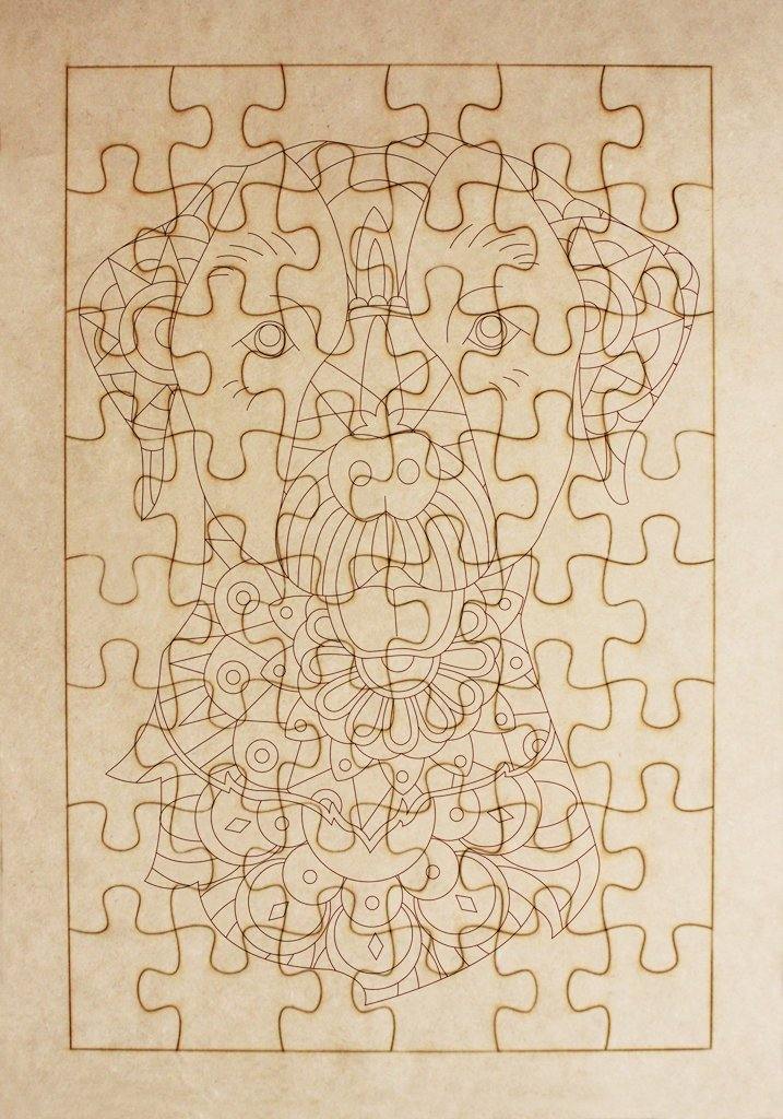 Rompecabezas para pintar - Perro mandala - FABRITECA