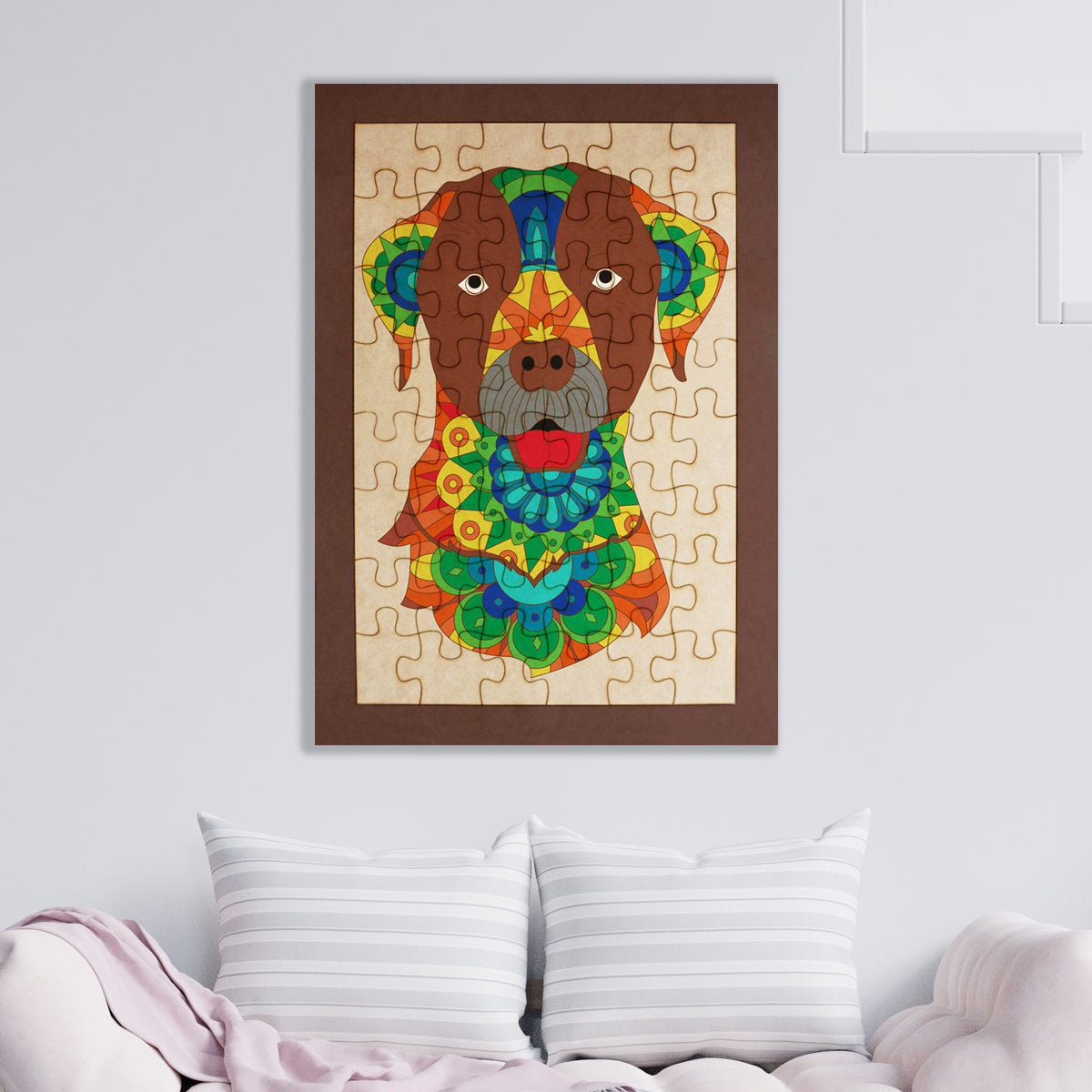 Rompecabezas de animales mandalas - Perro mandala