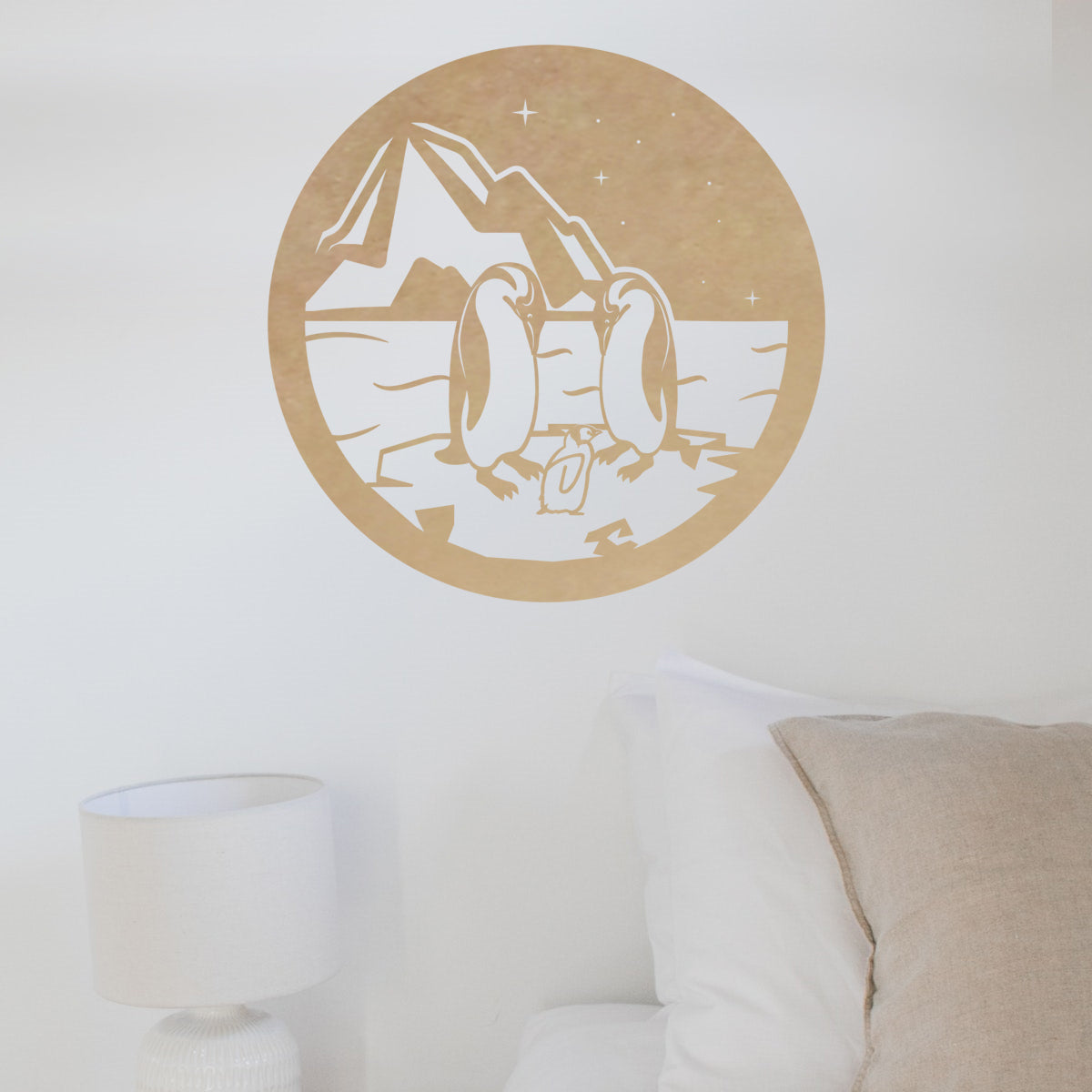 Pingüinos - Figura decorativa en madera