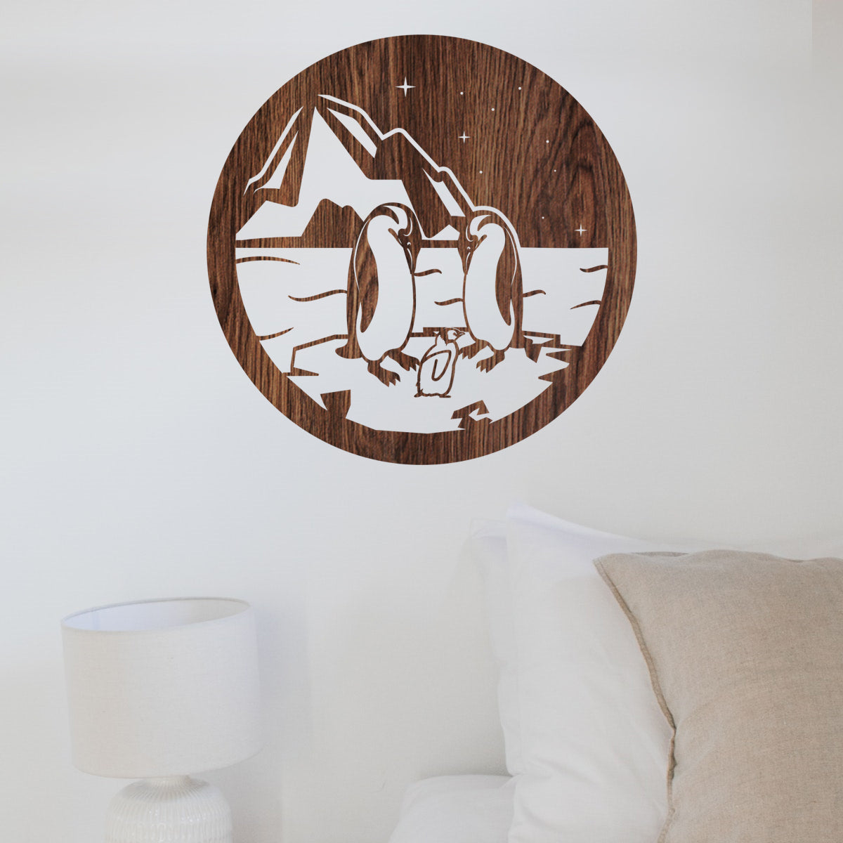 Pingüinos - Figura decorativa en madera