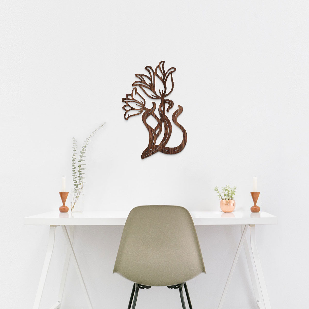 Tulipanes - Figura decorativa en madera
