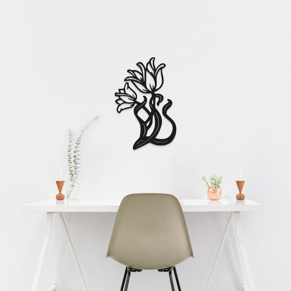 Tulipanes - Figura decorativa en madera