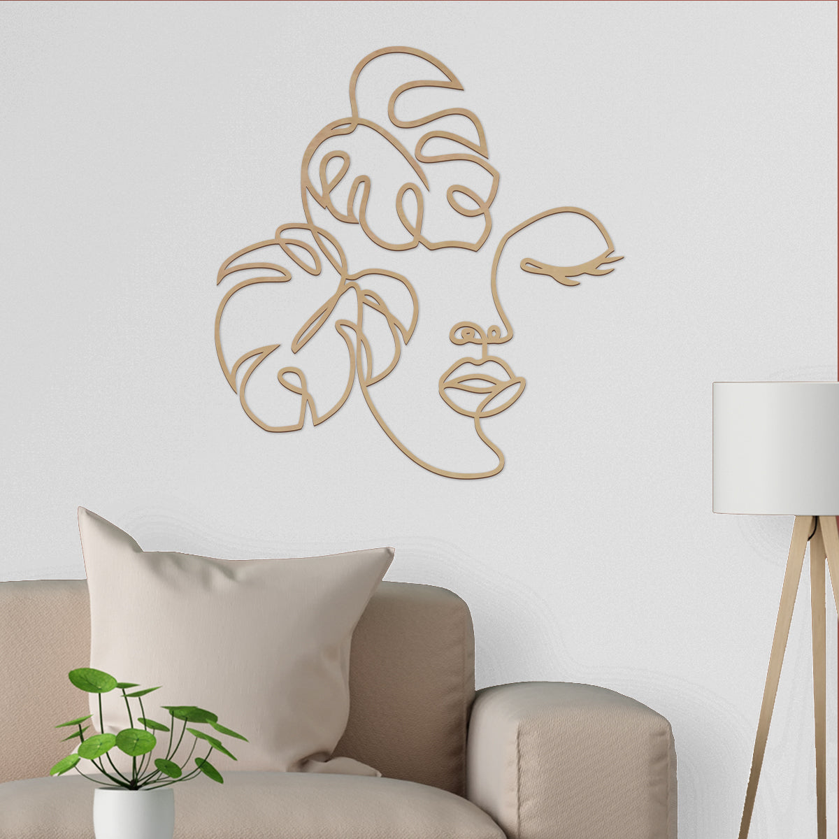 Rostro hojas - Figura decorativa en madera
