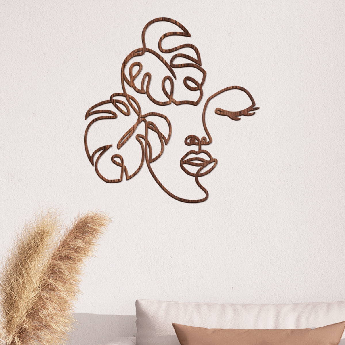 Rostro hojas - Figura decorativa en madera