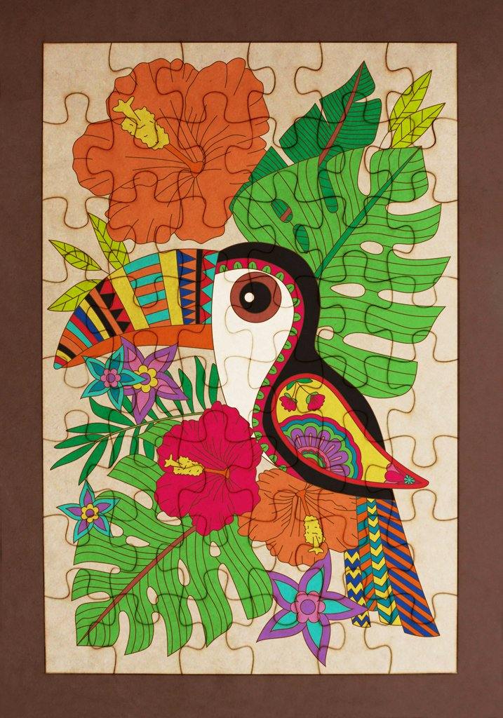 Rompecabezas para pintar - Tucán mandala - FABRITECA