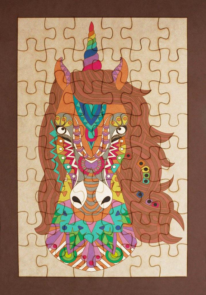 Rompecabezas para pintar - Unicornio mandala - FABRITECA